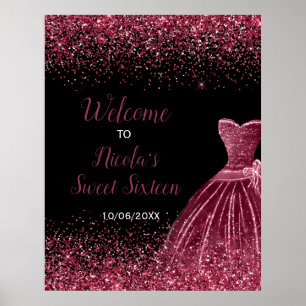 Affiche Plum Purple Robe Faux Parties scintillant Sweet 16