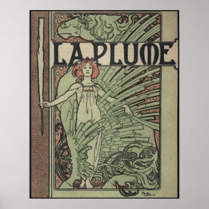 Affiche Plume 1898 de La par Alfons Mucha