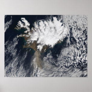 Affiche Plume de cendres du volcan Eyjafjallajokull, islan