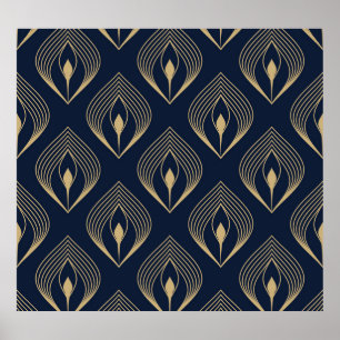 Affiche Plume de paon : Paisley floral