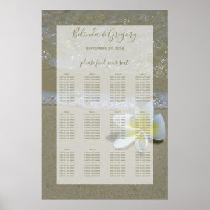 Affiche Plumeria Frangipani sur le Mariage de sable