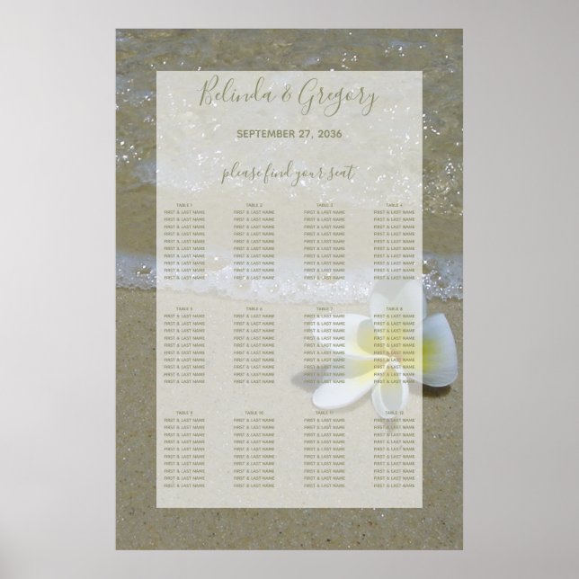 Affiche Plumeria Frangipani sur le Mariage de sable (Devant)