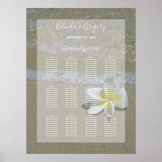 Affiche Plumeria Frangipani sur le Mariage de sable (Devant)