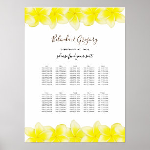 Affiche Plumeria Jaune Frangipani Mariage
