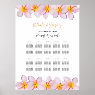 Affiche Plumeria rose Frangipani Mariage