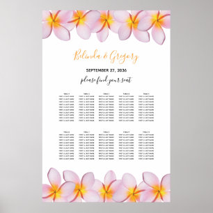 Affiche Plumeria rose Frangipani Mariage