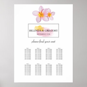 Affiche Plumeria tropicale Frangipani Mariage