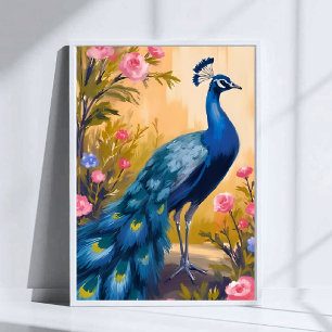Affiche Plumes de paon Fleur floral Animal Beau