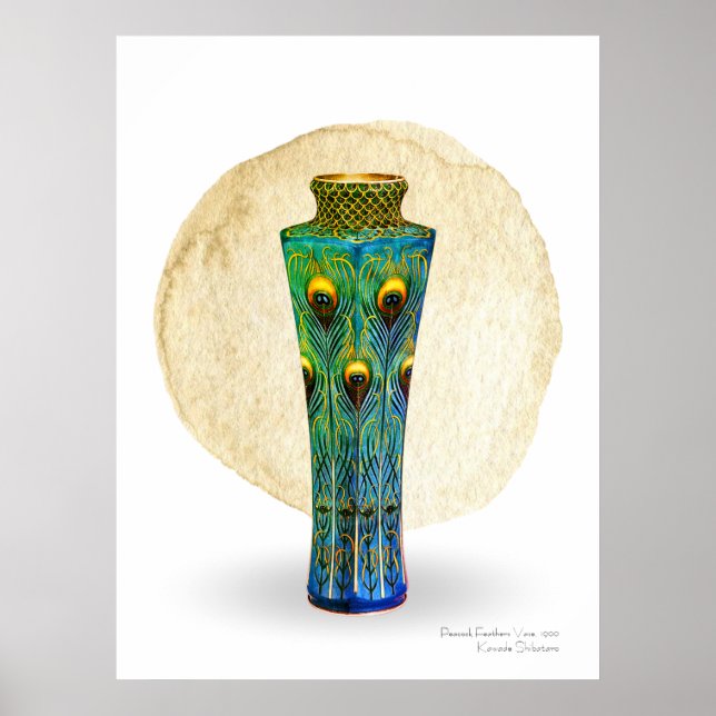 Affiche Plumes de paon Imprimer, papier d'affiche de valeu (Devant)