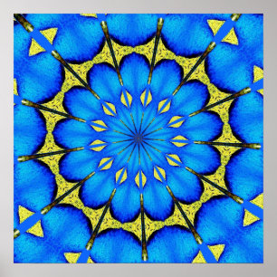 Affiche Plumes de paon Kaleidoscope 4