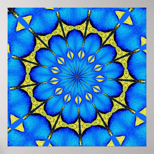 Affiche Plumes de paon Kaleidoscope 4 (Devant)