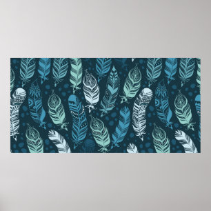 Affiche Plumes ethniques motif transparent