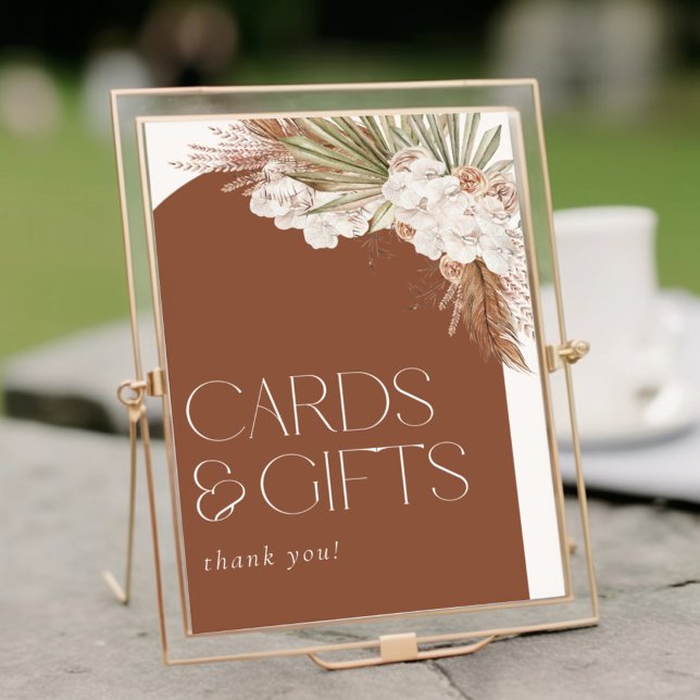 Affiche Plumes florales en terre cuite de Bohême Cartes et (Créateur téléchargé)