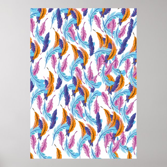 Affiche Plumes multicolores (Devant)