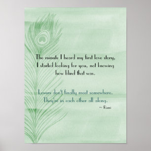 Affiche Plumes Peacock Mint