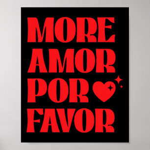 Affiche Plus Amor Por Favor' Amour Rétro Saint-Valentin Es