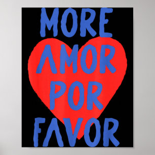 Affiche Plus d'amour R faveur cœur rouge mignon citation d