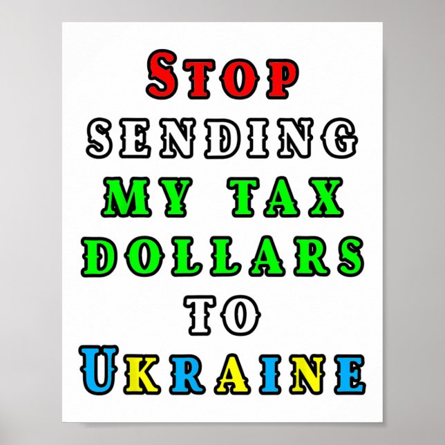 Affiche Plus d'argent des contribuables américains pour l' (Devant)