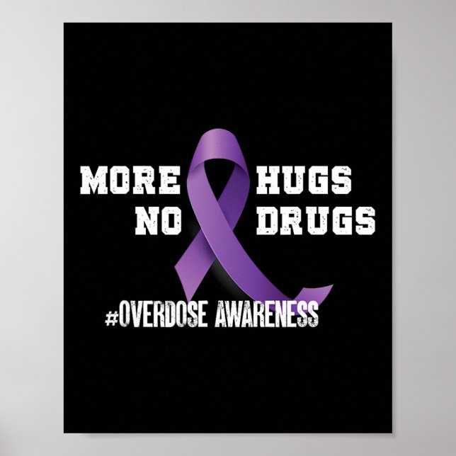 Affiche Plus de câlins, pas de drogues, ruban violet, sens (Devant)