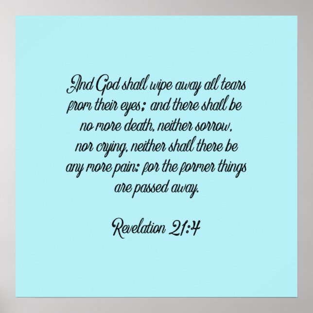 Affiche Plus De Chagrin Plus De Douleur Écriture Chrétienn (Devant)