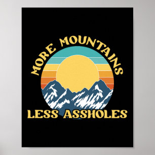Affiche Plus de montagnes moins de trous Vintage Sunset Ra