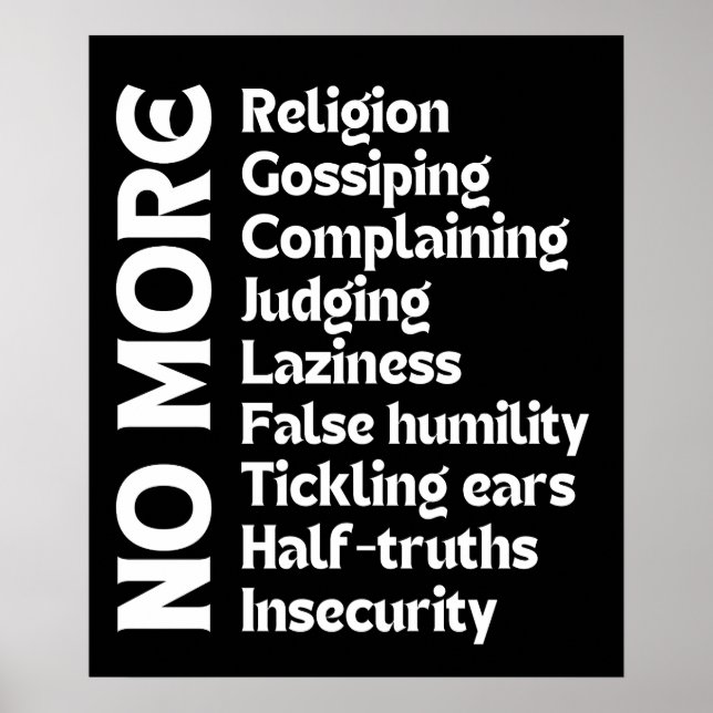 Affiche Plus de négativité | Citation d'inspiration audaci (Devant)