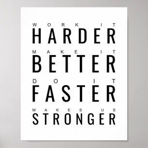 Affiche Plus dur plus rapide plus fort   Devis motivationn