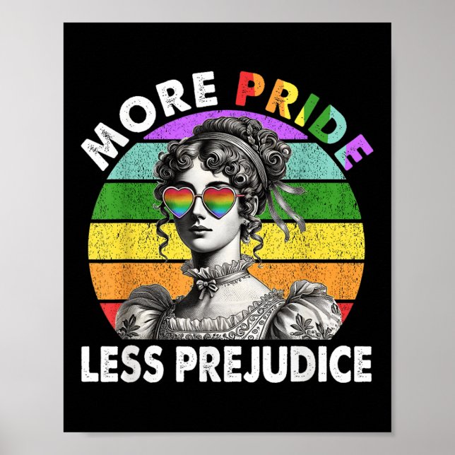 Affiche Plus Fierté Moins Préjugé Mois De Fierté Lgbtq Gay (Devant)