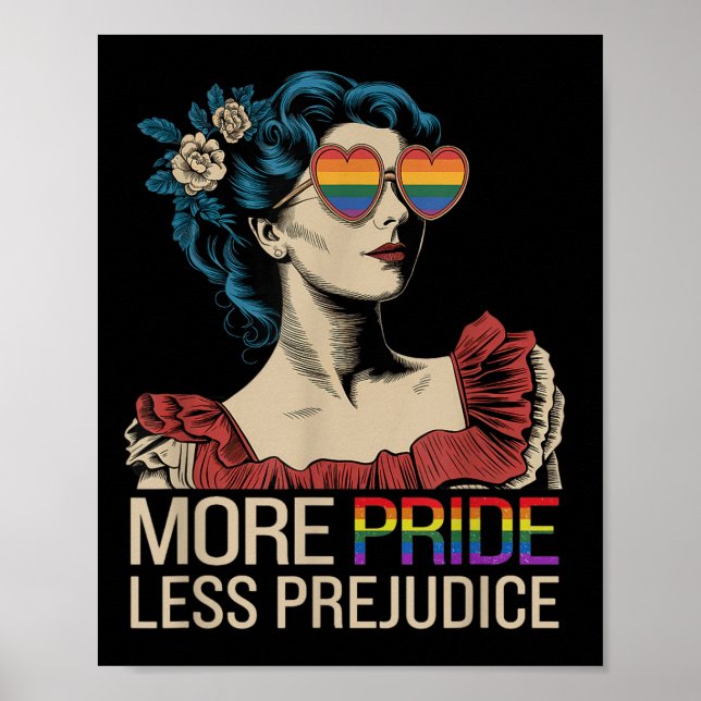 Affiche Plus Fierté Moins Préjugés Mois De Fierté Lgbtq (Devant)