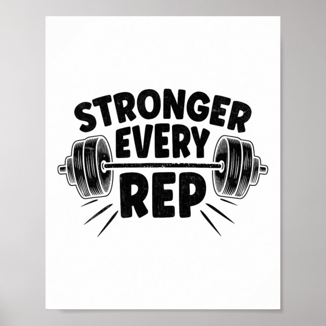 Affiche Plus fort Chaque Rep Poids Poids Bodybuilding Body (Devant)