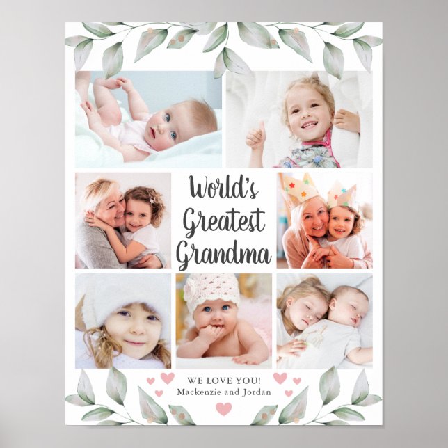 Affiche PLUS GRAND GRANDMA DU MONDE 7 Photo Collage de ver (Devant)