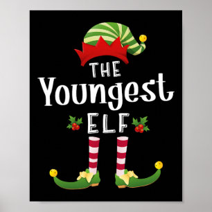Affiche Plus jeune lutin de Noël pyjama assorti X-mas Part