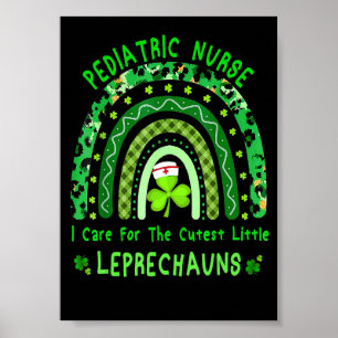 Affiche Plus Mignon Petit Leprechaun Infirmière Pédiatriqu