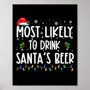 Affiche Plus susceptible de boire la bière du Père Noël Bo