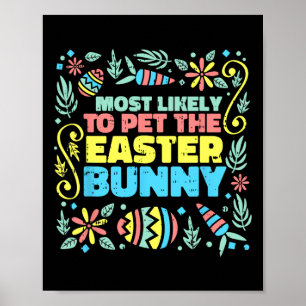 Affiche Plus susceptible de caresser le lapin de Pâques dr