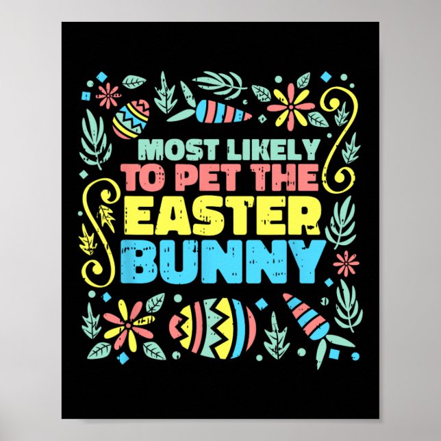 Affiche Plus susceptible de caresser le lapin de Pâques dr (Devant)