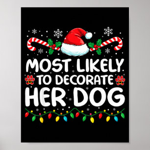 Affiche Plus susceptible de décorer son chien Famille Noël