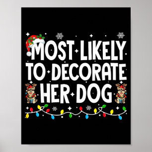 Affiche Plus Susceptible de Décorer son Chien Noël Xmas Ho