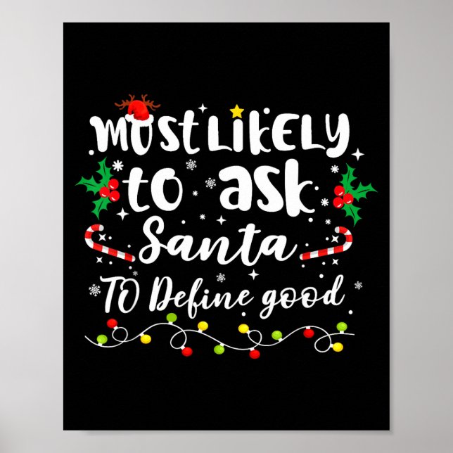 Affiche Plus susceptible de demander au Père Noël de défin (Devant)