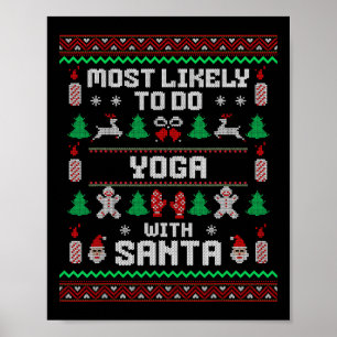 Affiche Plus susceptible de faire du yoga avec le Père Noë