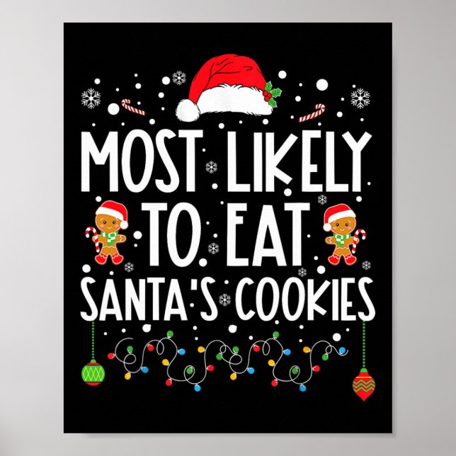 Affiche Plus susceptible de manger les biscuits de Noël du (Devant)