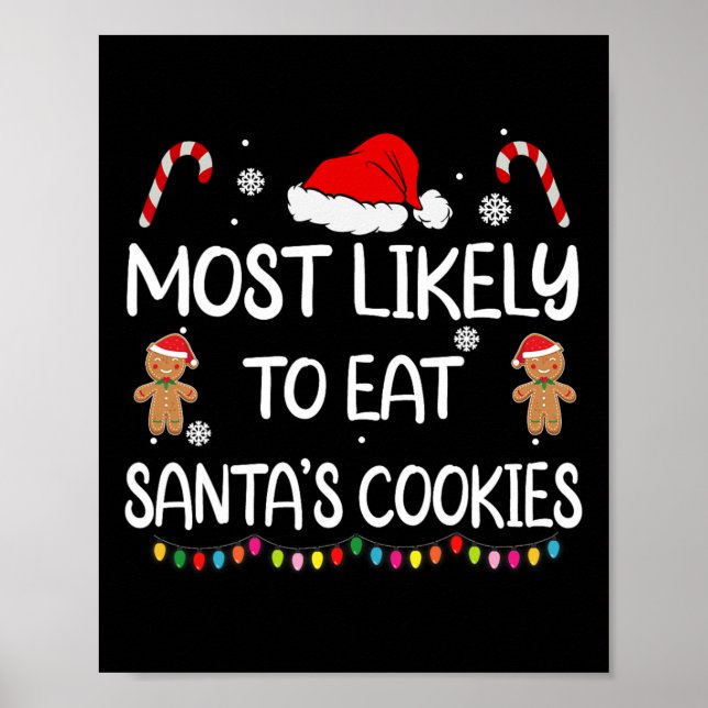 Affiche Plus Susceptible De Manger Les Cookies De Santa No (Devant)