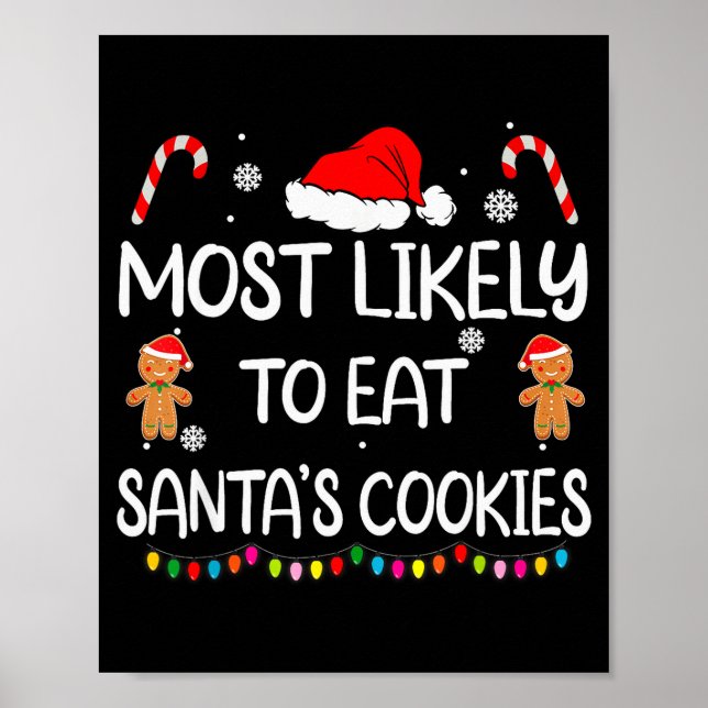 Affiche Plus susceptible de manger les cookies de Santa No (Devant)