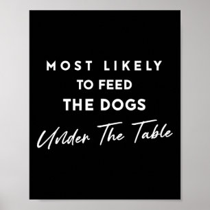 Affiche Plus Susceptible de Nourrir les Chiens sous la Tab