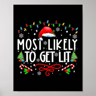 Affiche Plus susceptible de s'enivrer Boire amusant Noël d
