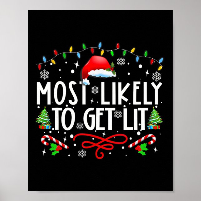 Affiche Plus susceptible de s'enivrer Boire amusant Noël d (Devant)
