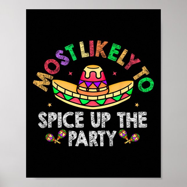 Affiche Plus Susceptible d'Épicer la Fête Sombrero Cinco D (Devant)