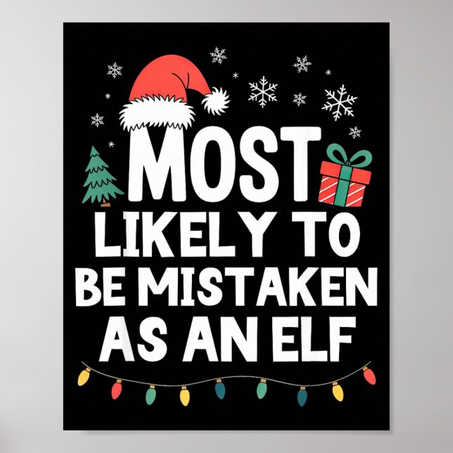Affiche Plus susceptible d'être confondu avec un elfe Noël (Devant)
