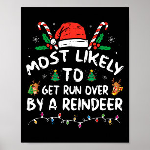 Affiche Plus Susceptible D'être Écrasé Par Un Renne Noël