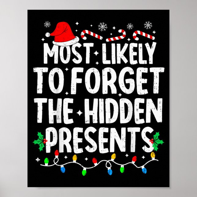 Affiche Plus susceptible d'oublier le Noël assorti caché (Devant)
